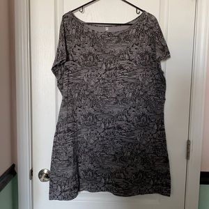 Pretty Snake Witch Woodblock Print T-Shirt Dress